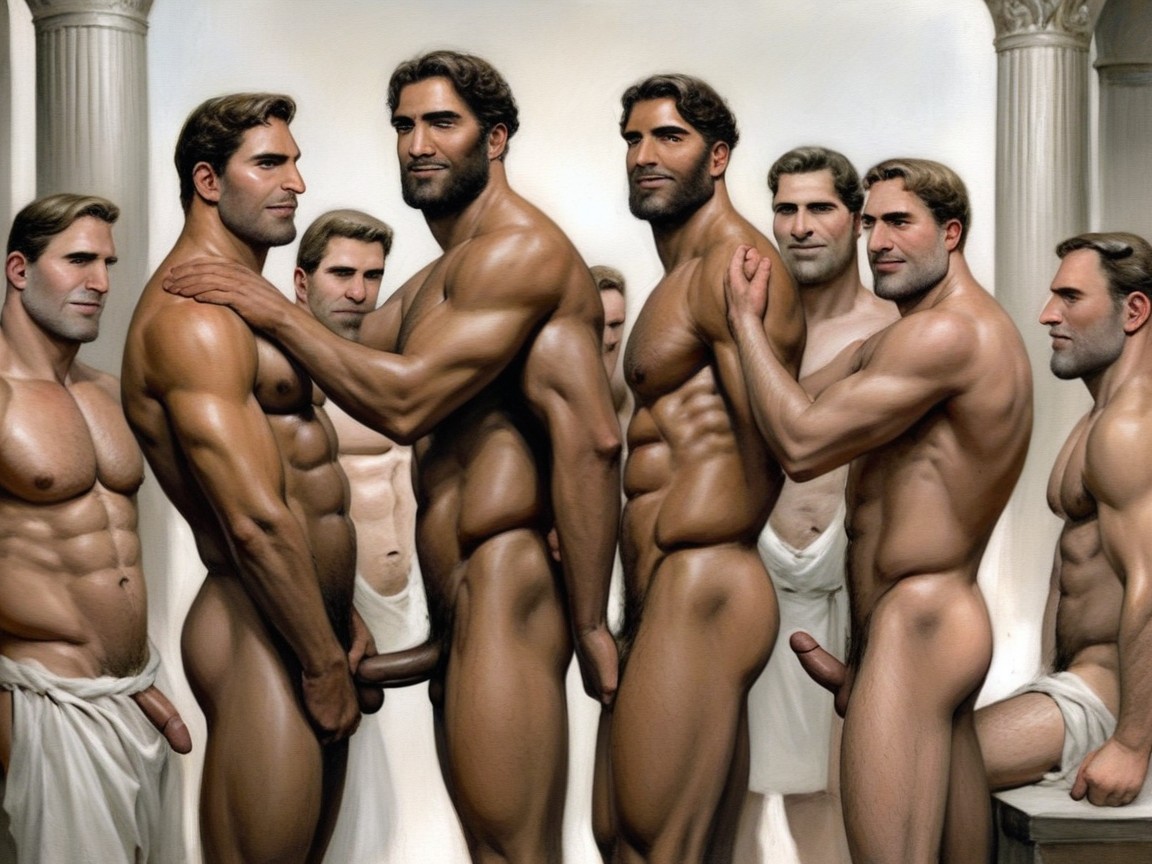 Roman Soldiers, Grinning, 30+ AI Gay Porn