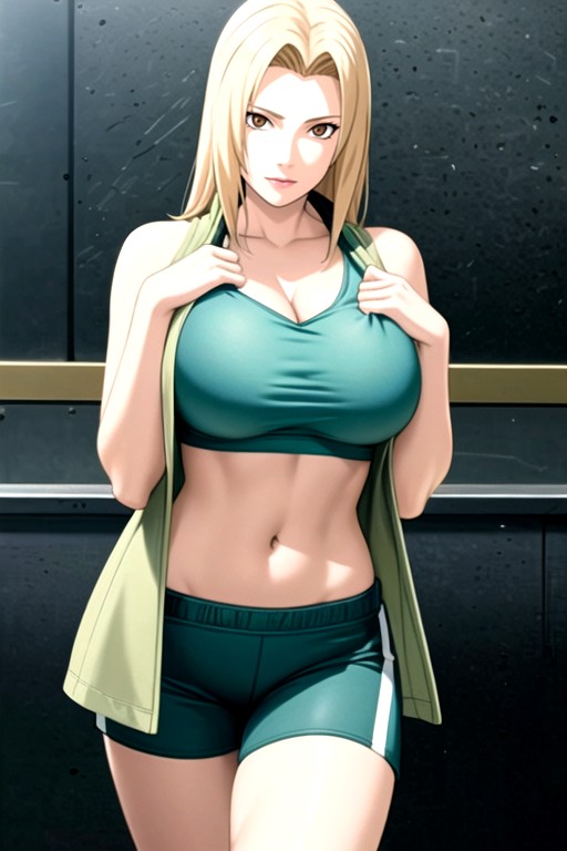 Fit, Strong Posture, Sports Bra And ShortsPorno AI Hentai