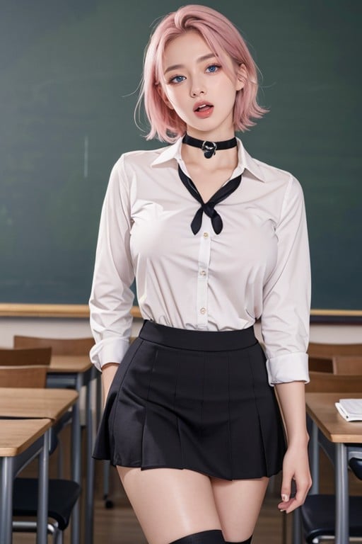 Standing, Short Skirt, 小乳AI黄片