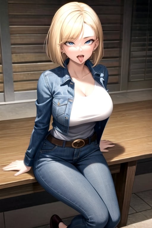Ahegao, Android 18 (dragon Ball Z) Porno asiático IA