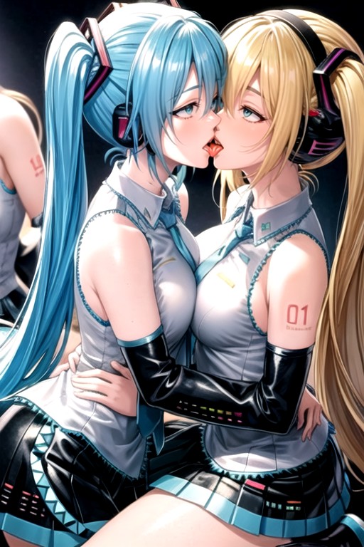 Girls Kissing, Large Breast, Large Ass Hentai AI Porn