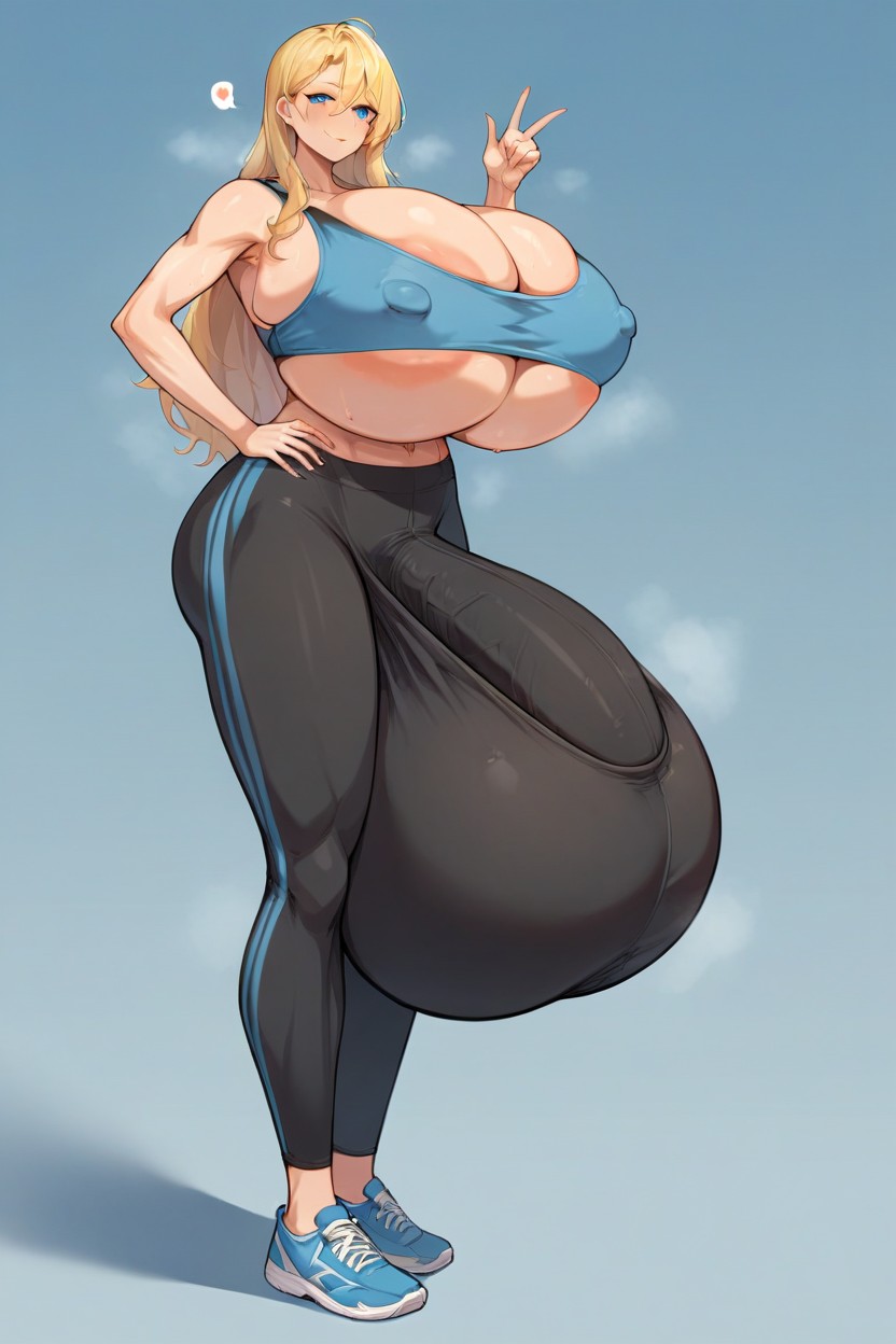 Hyper Balls, Hyper Breasts, Huge Balls Shemale AI Porn