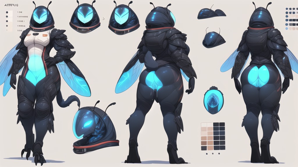 Insectoid Head, Armor, Talons&bumps Inside Pussy Furry AI Porn