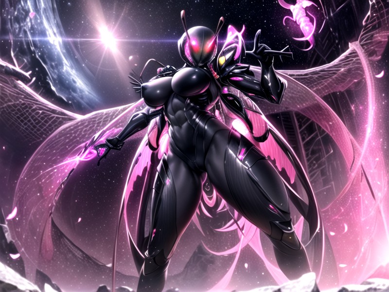 Presenting Abdomen&throbbing Insect Abdomen, Mantis Body, Black Body AI Porn