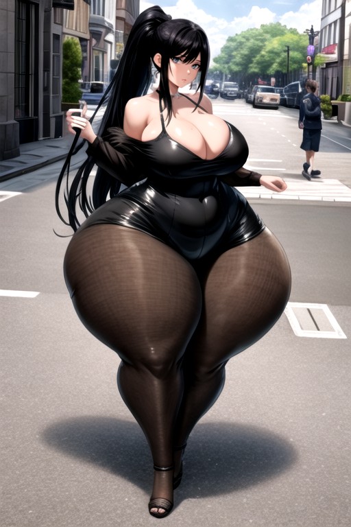 Bottom-heavy Hourglass, Bbw, Big Long Hair Hentai AI Porn