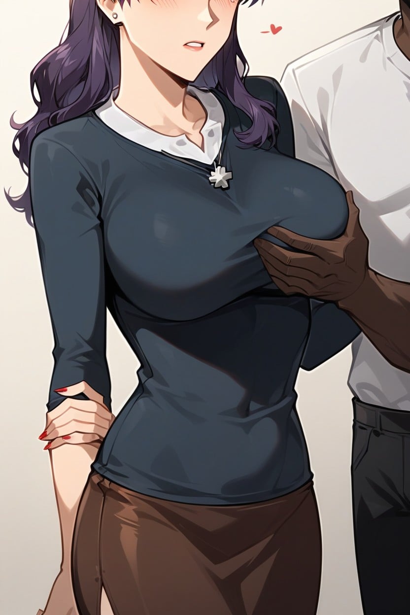 Perfect Body Woman, Ordinary Street Clothes Man, Milf Hentai AI Porn