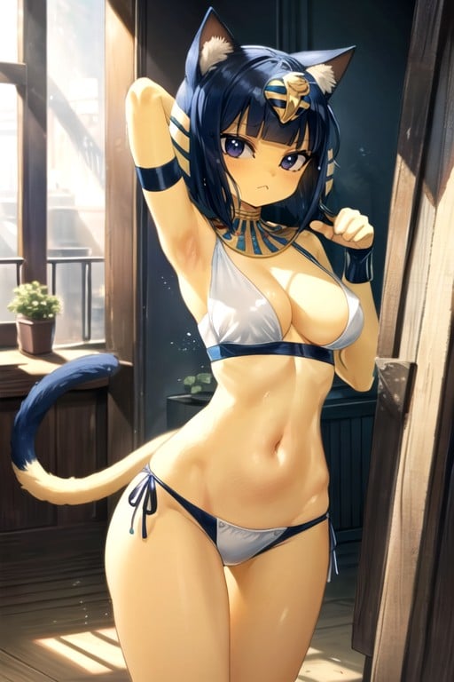 Katzenstellung, Ausziehen, Ankha (animal Crossing) Asiatischer KI Porno