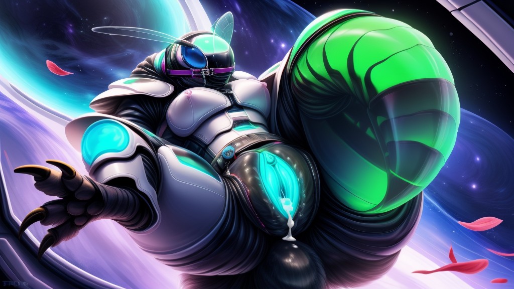 Cum On Face, Cum On Tits, Insectoid Head Furry AI Porn