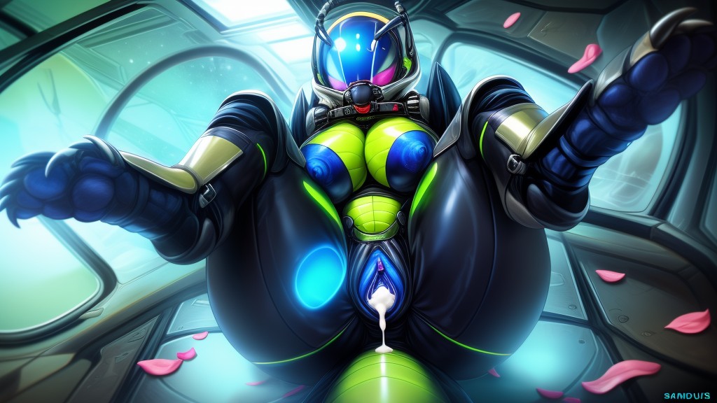 Body Writing, Midnight Blue Glowing Pussy&massive Asshole, Orfice At The End Of Abdomenunrealisticaly Gigantic Tits Furry AI Porn