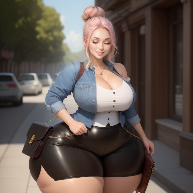 Double-wide Saddlebag Hips, Apple Booty, Hips Bigger Than BreastsAIポルノ