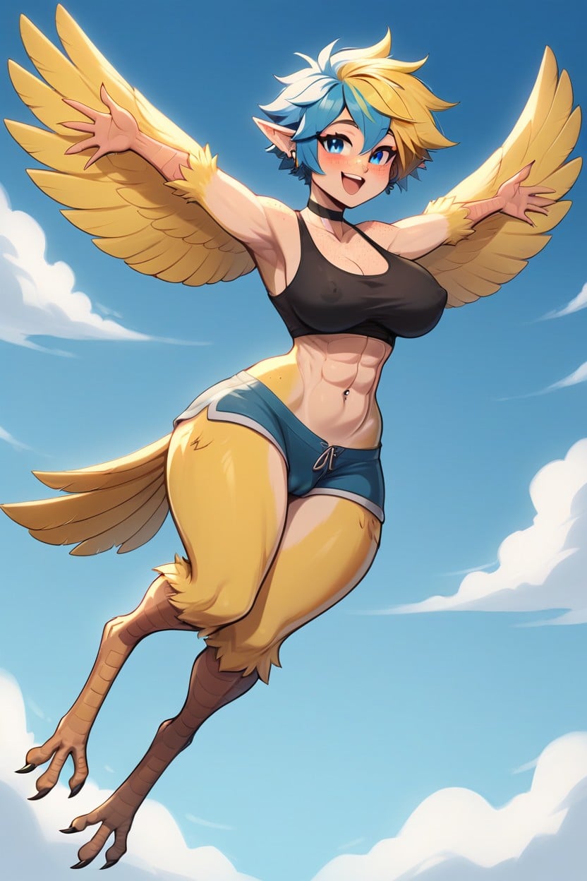 Short-shorts, Necklace, Navel Exposed Furry AI Porn