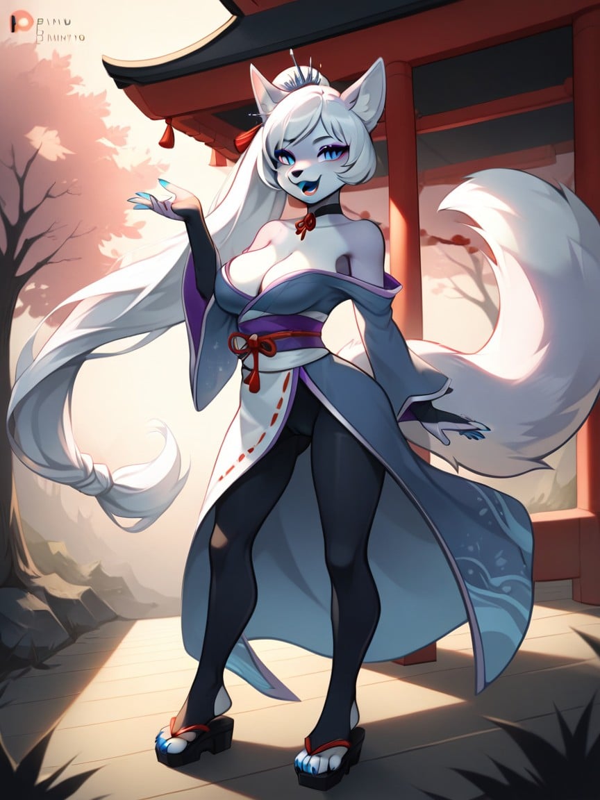 Fox, Kimono, Slit Pupils Furry AI Porn