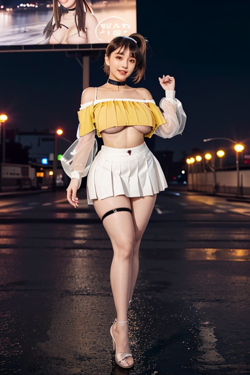 Cyberpunk City, Underboob, Korean Asian AI Porn
