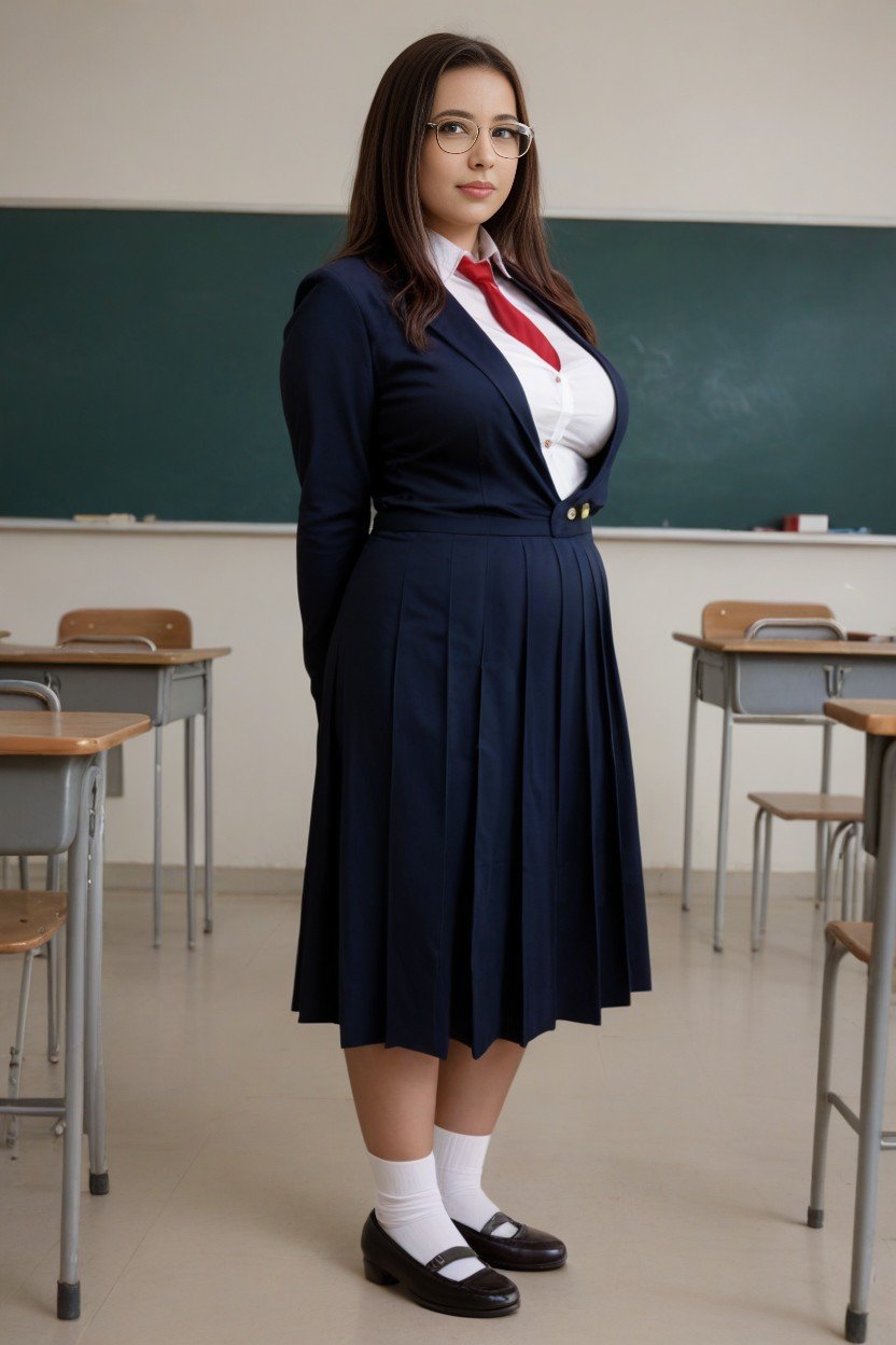 Brunette School Porn - Brunette, School Uniform, Classroom Furry AI Porn