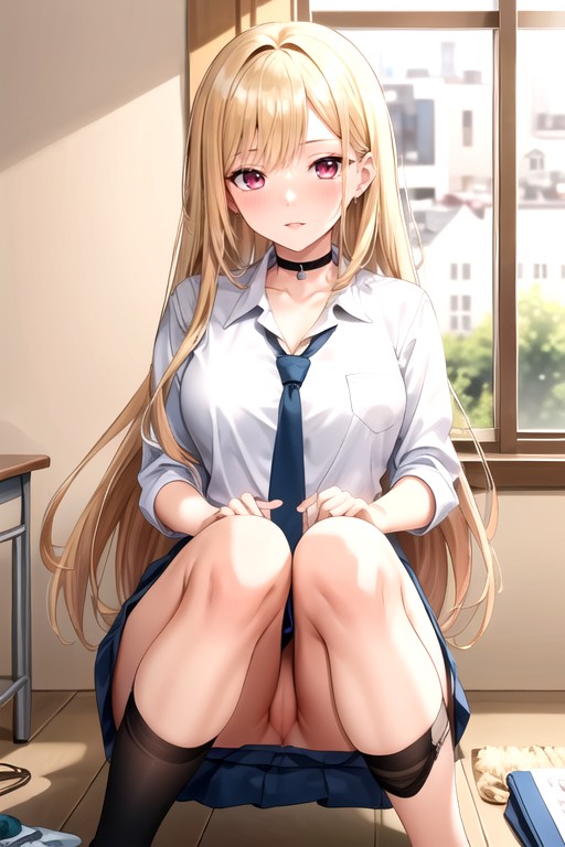 Kitagawa Marin (sono Bisuku Dōru Wa Koi O Suru), Unawared Of Her Pussy Exposure Hentai AI Porn