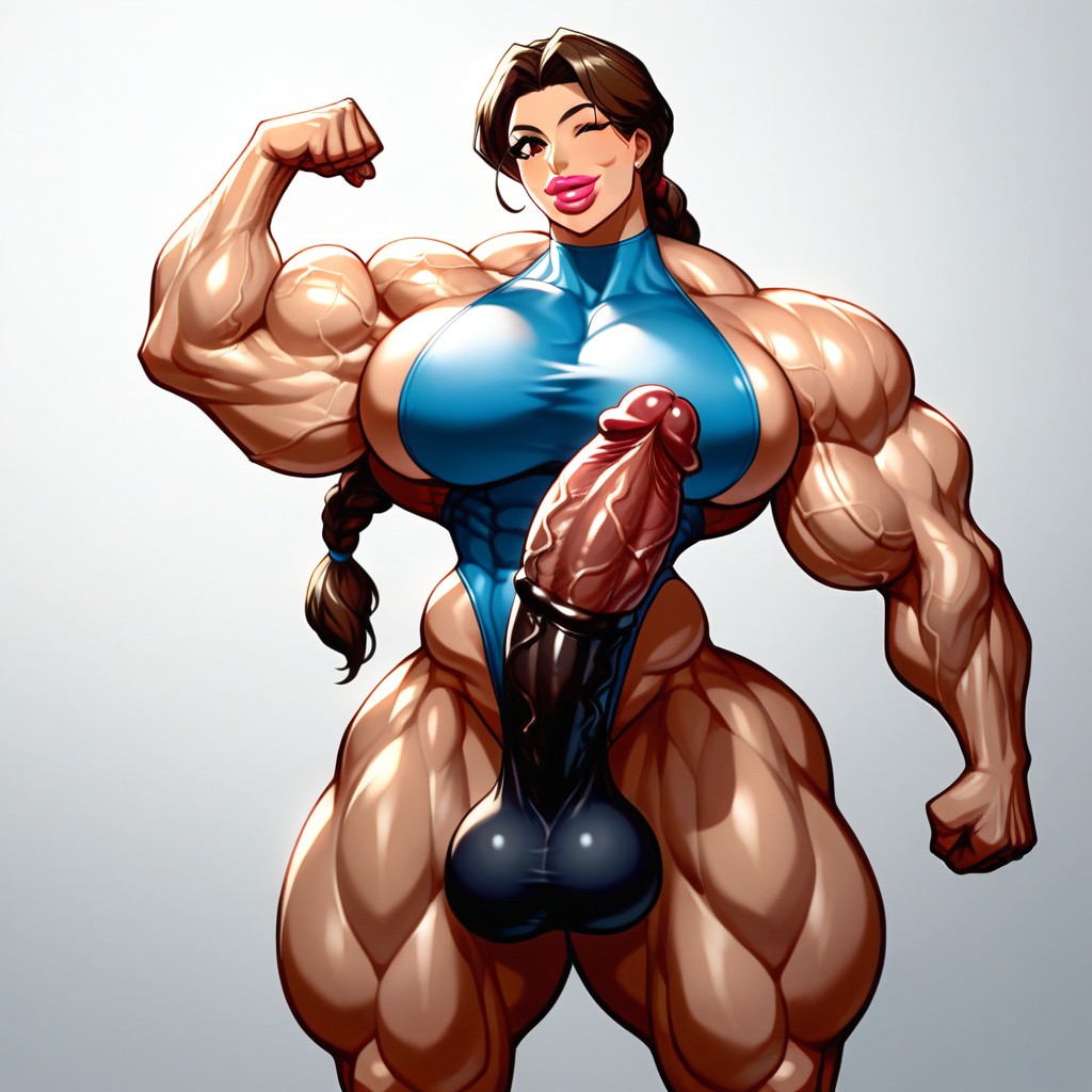 Thin Hipps And Waist, Leotard, Hyper Muscle Shemale AI Porn
