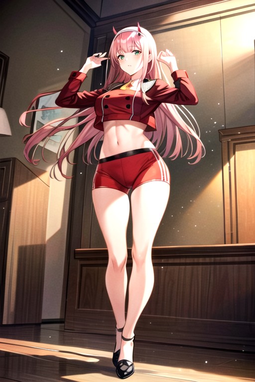 Zero-two (darling In The Franxx), Crop Top, Underpants Hentai AI Porn