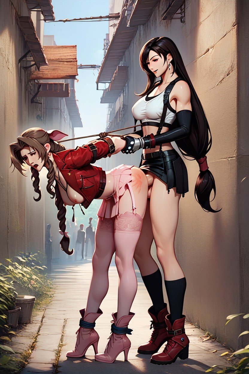 Aerith Gainsborough Girl, Rough Sex, Tifa Fucks Arith AI Porn