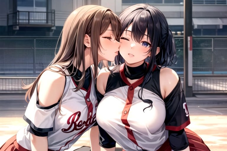 Baseball Porn Anime - Full Body, Girls Kissing, Baseball Uniform Furry AI Porn