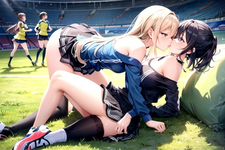 Girls Kissing, Football (soccer) Player, Full Body AI Porn
