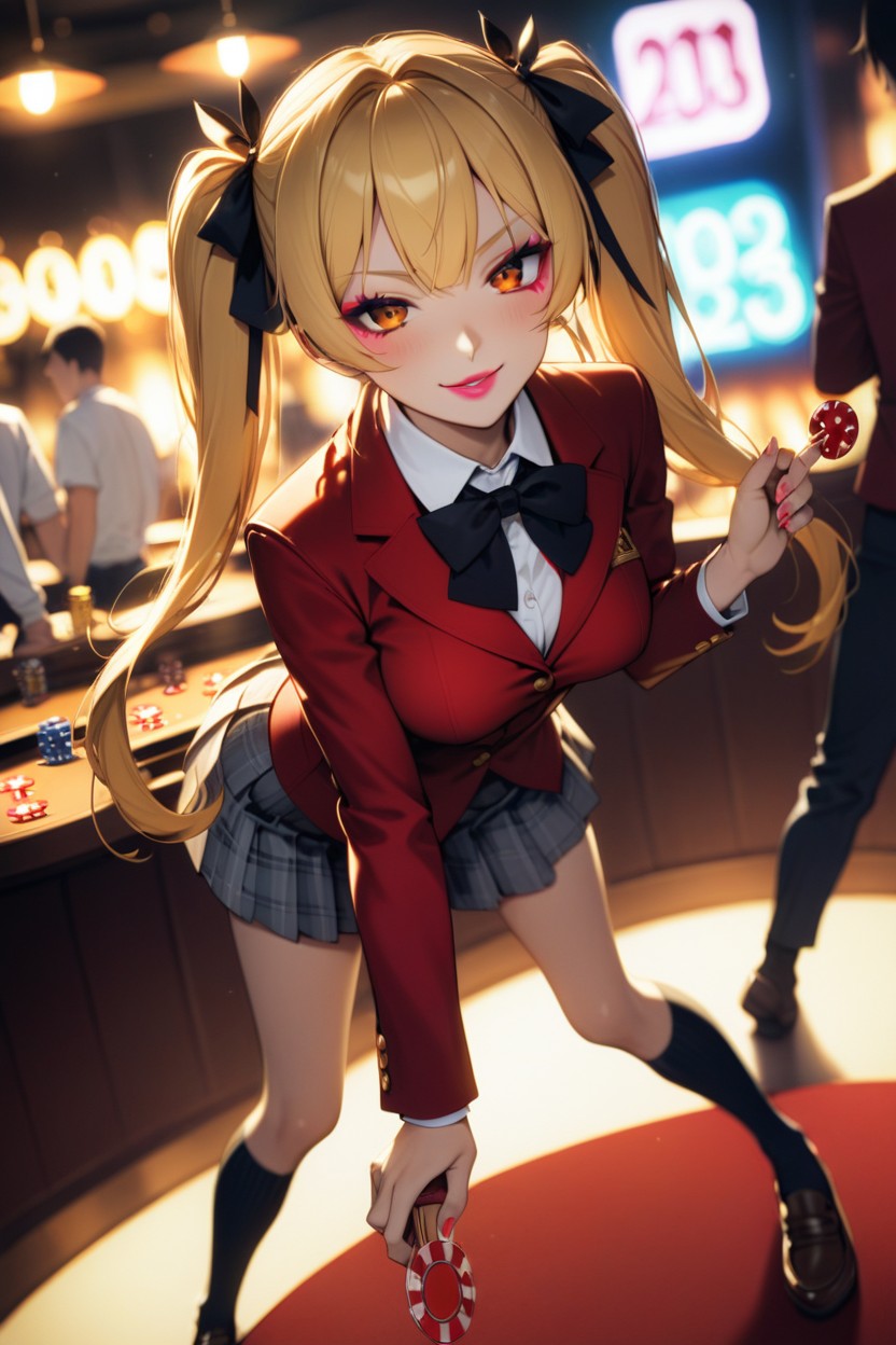 Touching Face, Glowing Orange Eyes, 18 Hentai AI Porn