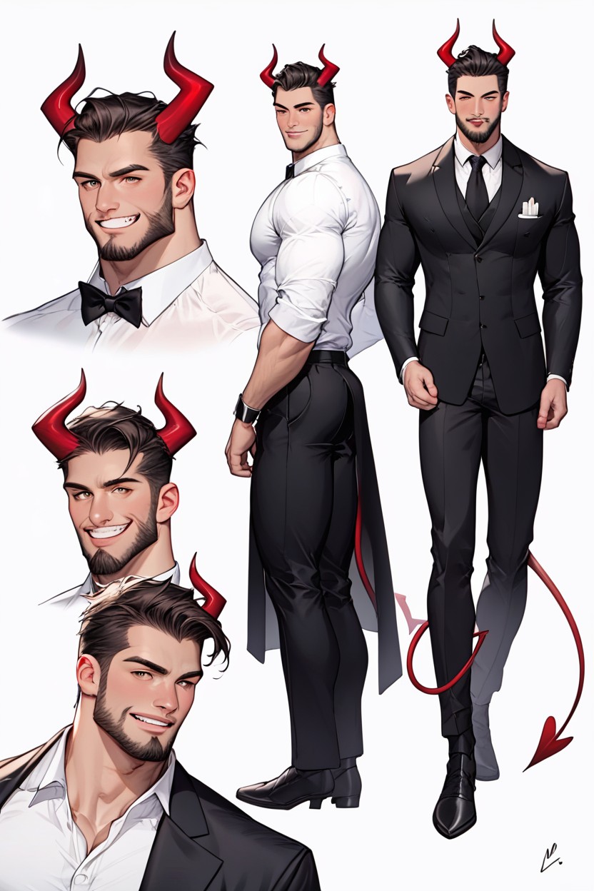 Full Black Beard, Character Sheet, Front AI Gay Porn