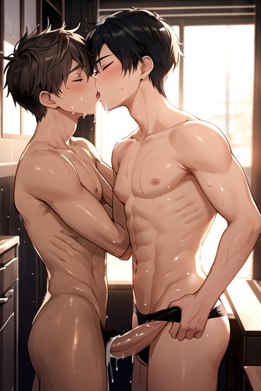 Dawn, Wink, Open Clothes AI Gay Porn