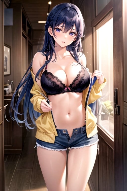 Years Old, D Anime, Unzipped Yellow Sweater AI Porn