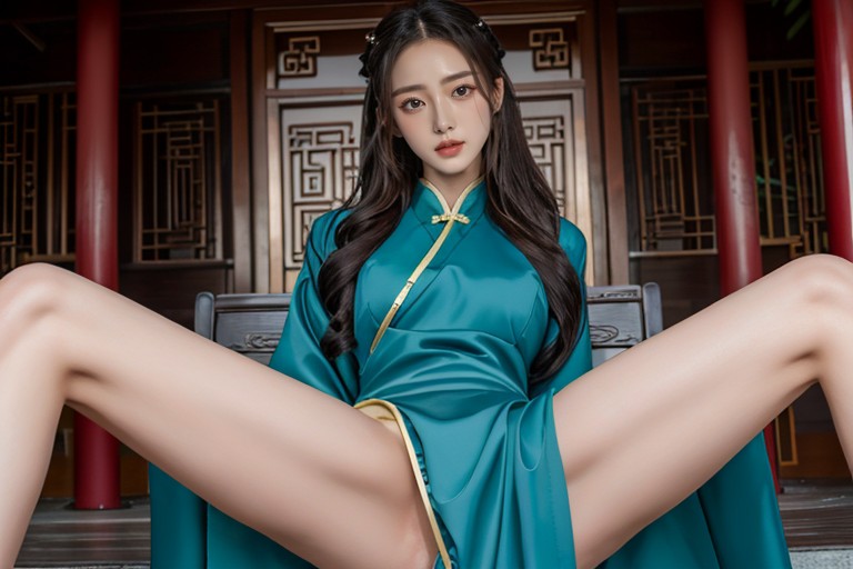펼쳐진 다리, 엉덩이 지지, 중국 한푸AI 포르노