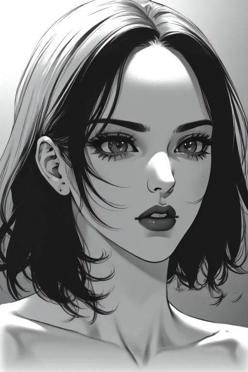 Black & White Manga Pornografia de IA