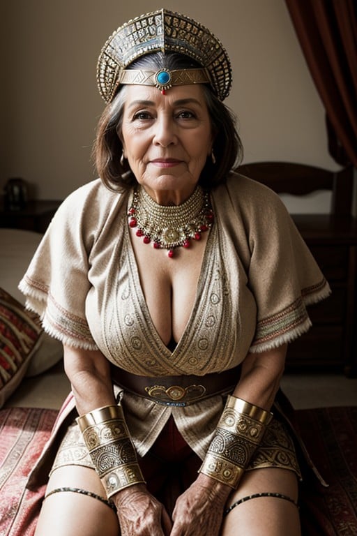 Aztèque, Poitrine Arrondie, 60+Porno IA