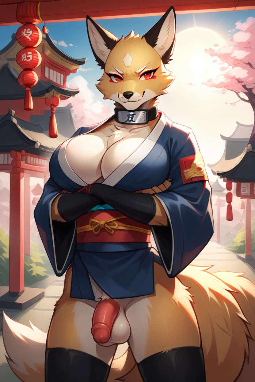 Solo, Red Eyes, Tails Furry AI Porn
