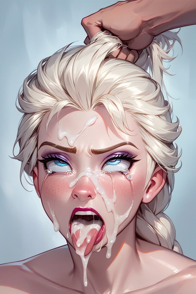 Ahegao, Elsa From Frozen, Crying AI Porn