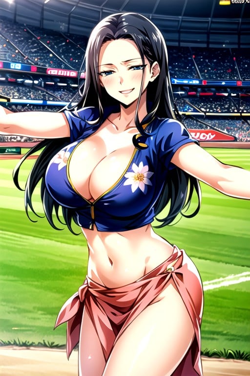 Baseball Stadium, Nico Robin (one Piece), Horny AI Porn
