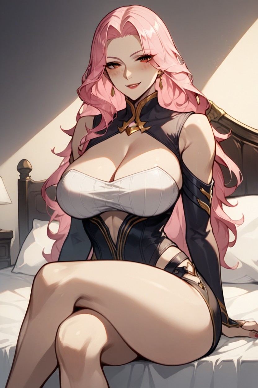 Lady Vengeance Specter From Dungeon Fighter Online, Mischievous (smiling While Blushing), Large Breast AI Porn