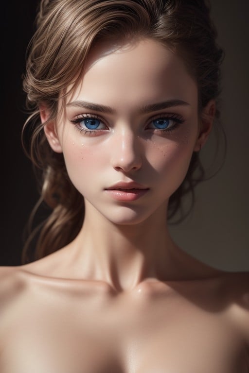 Skinny, Features, Blue Eyes AI Porn
