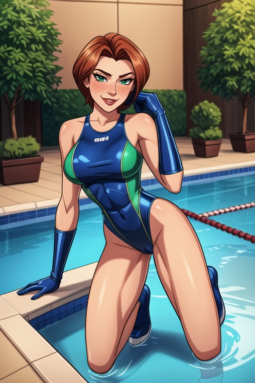 Swimsuit, Pool, Full Body AI Porn