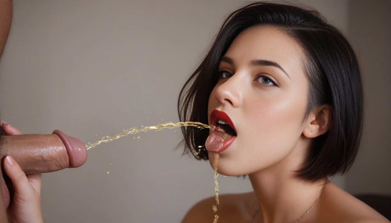 Pissing Into Mouth, Short Hair, Photo-realisticPorno AI