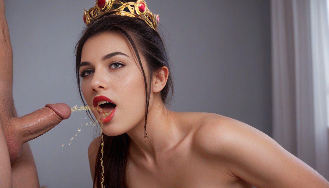 Pissing Into Mouth, Wide Piss Stream, Beautiful Adult European Woman Pornografia de IA