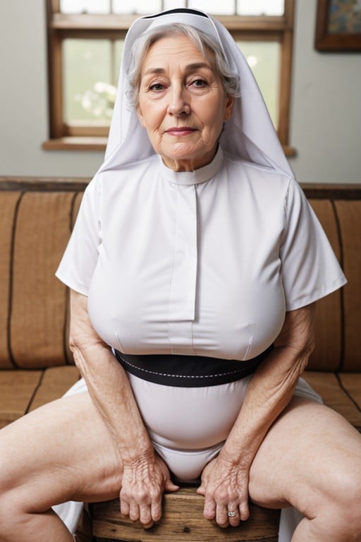 수녀, 큰 가슴, 큰 엉덩이AI 포르노