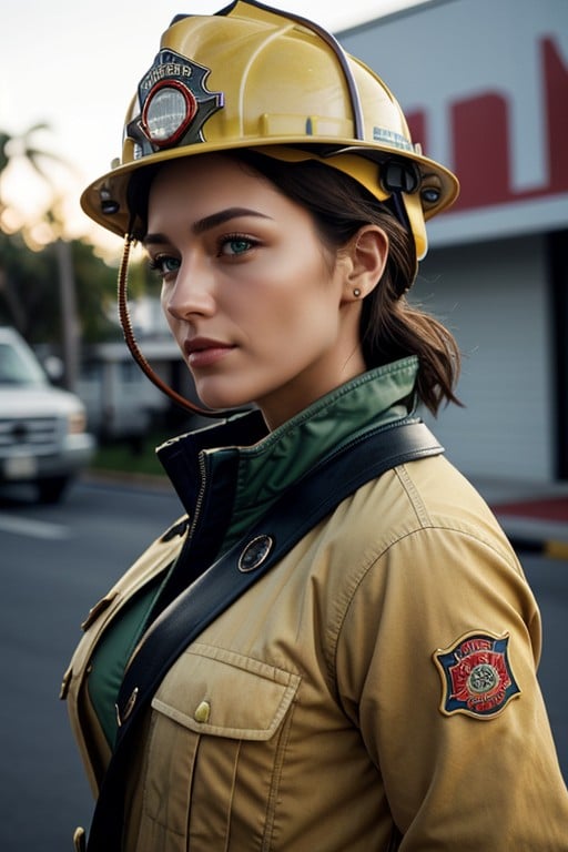 Firefighter, Sideboob, Miami AI Porn