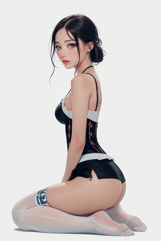 Goth, Side View, Simple Background AI Porn