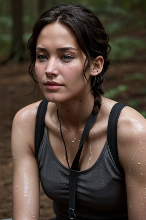땀나는, 18, Jenifer Lawrence By Katniss Everdeen AtadaAI 포르노