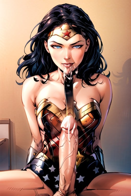 Comic, Cumshot, Wonder Woman (dc) Pornografia de IA