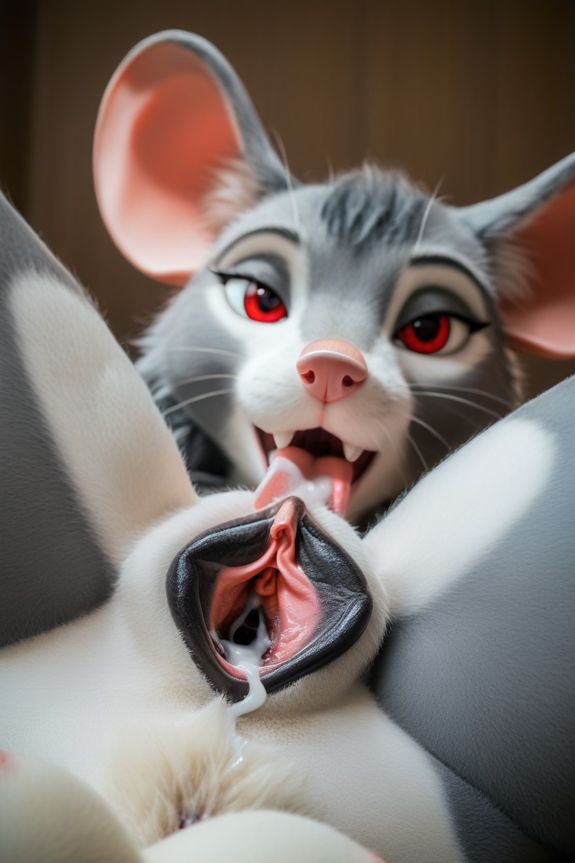 Cuddeling, Red Eyes, Cum On Body Furry AI Porn