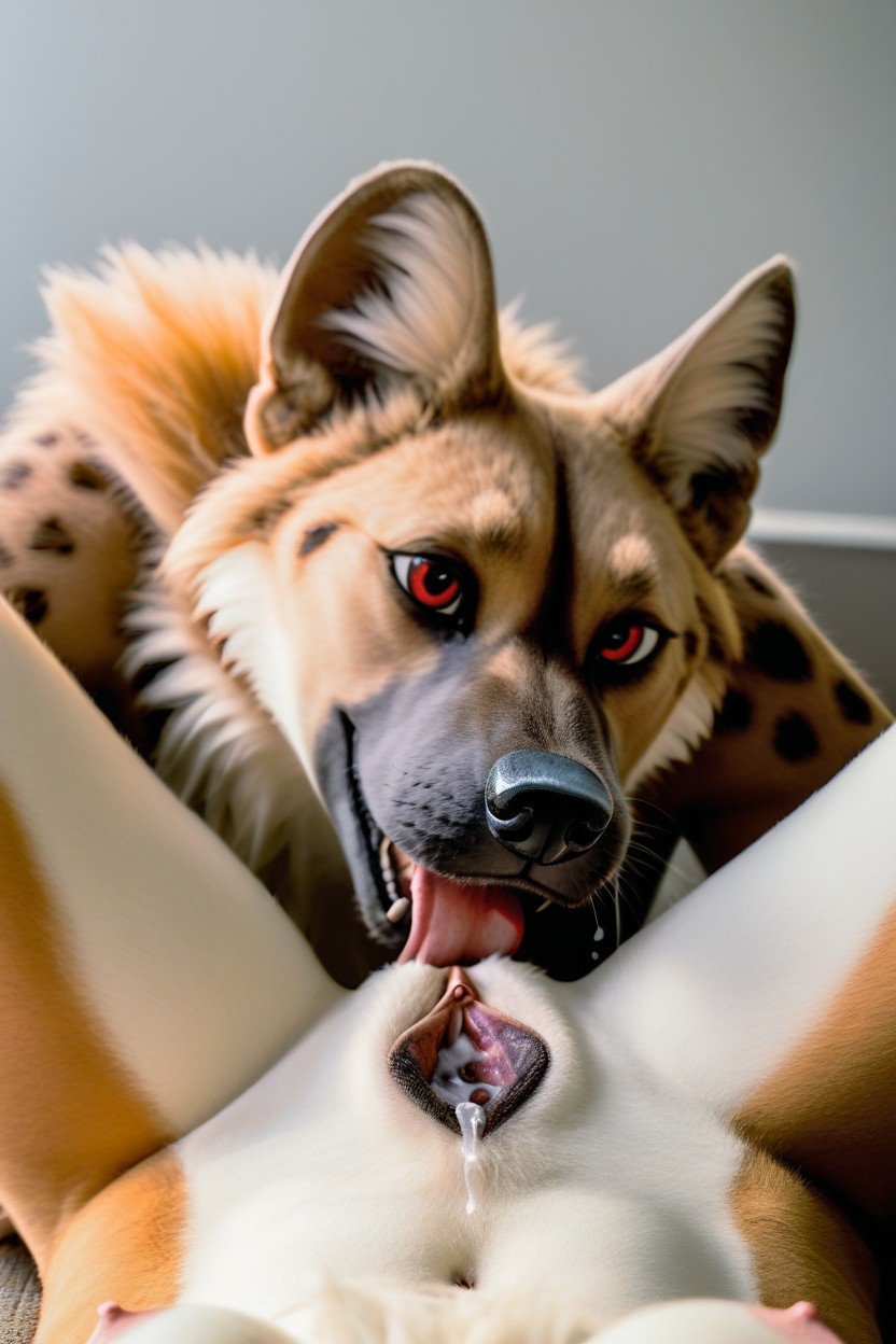 Soaking Pussy, Red Eyes, Pussy Spread Furry AI Porn