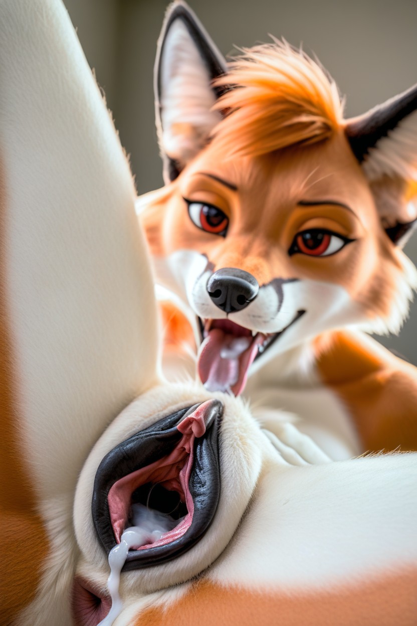 Look Inside Pussy, Fluffy Fur, Cuddeling Furry AI Porn