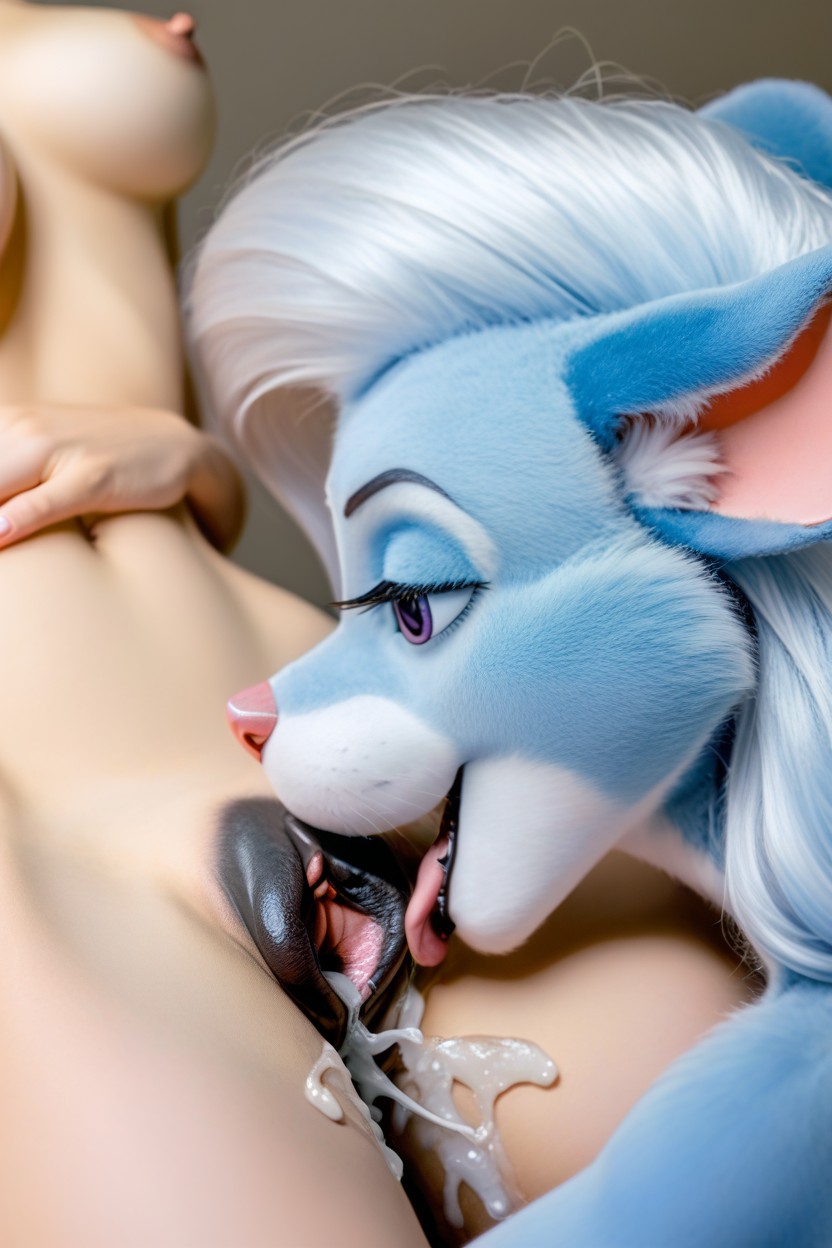 Original Fur Color, Mouse Anthro, Pussy Spread Furry AI Porn