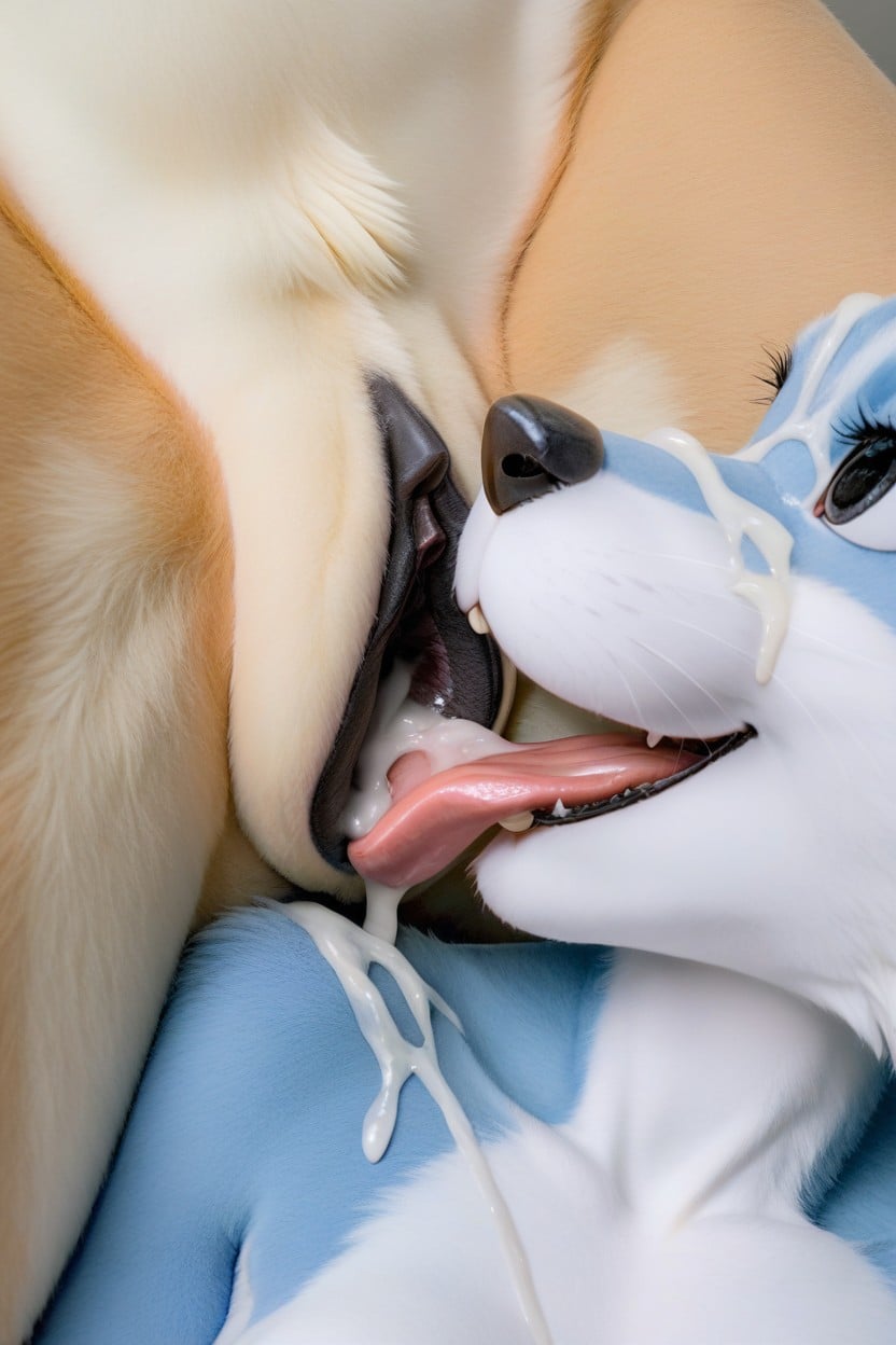 Cum Covered, Cuddeling, Hugging Close Furry AI Porn