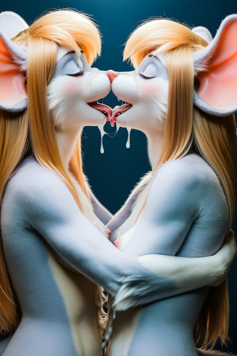 Twins, Cum In Mouth, Cum Covered Furry AI Porn